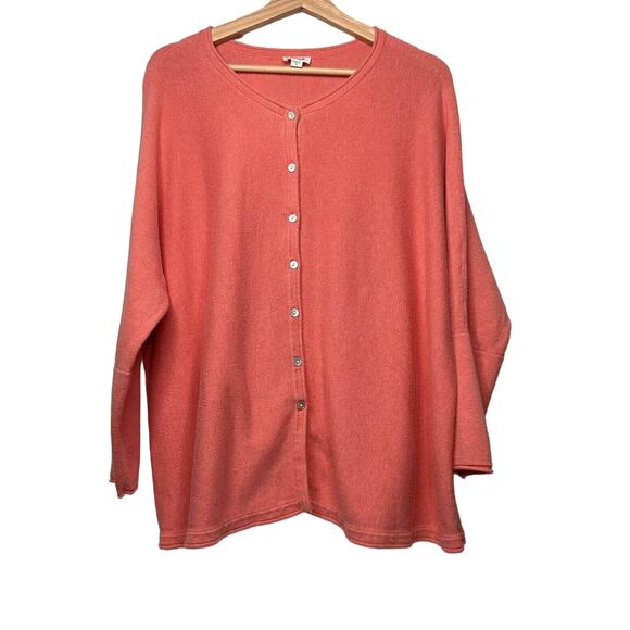 J Jill Purejill Sweater Size Small Button Up Cardigan Oversized Lagenlook Boxy - Picture 1 of 9